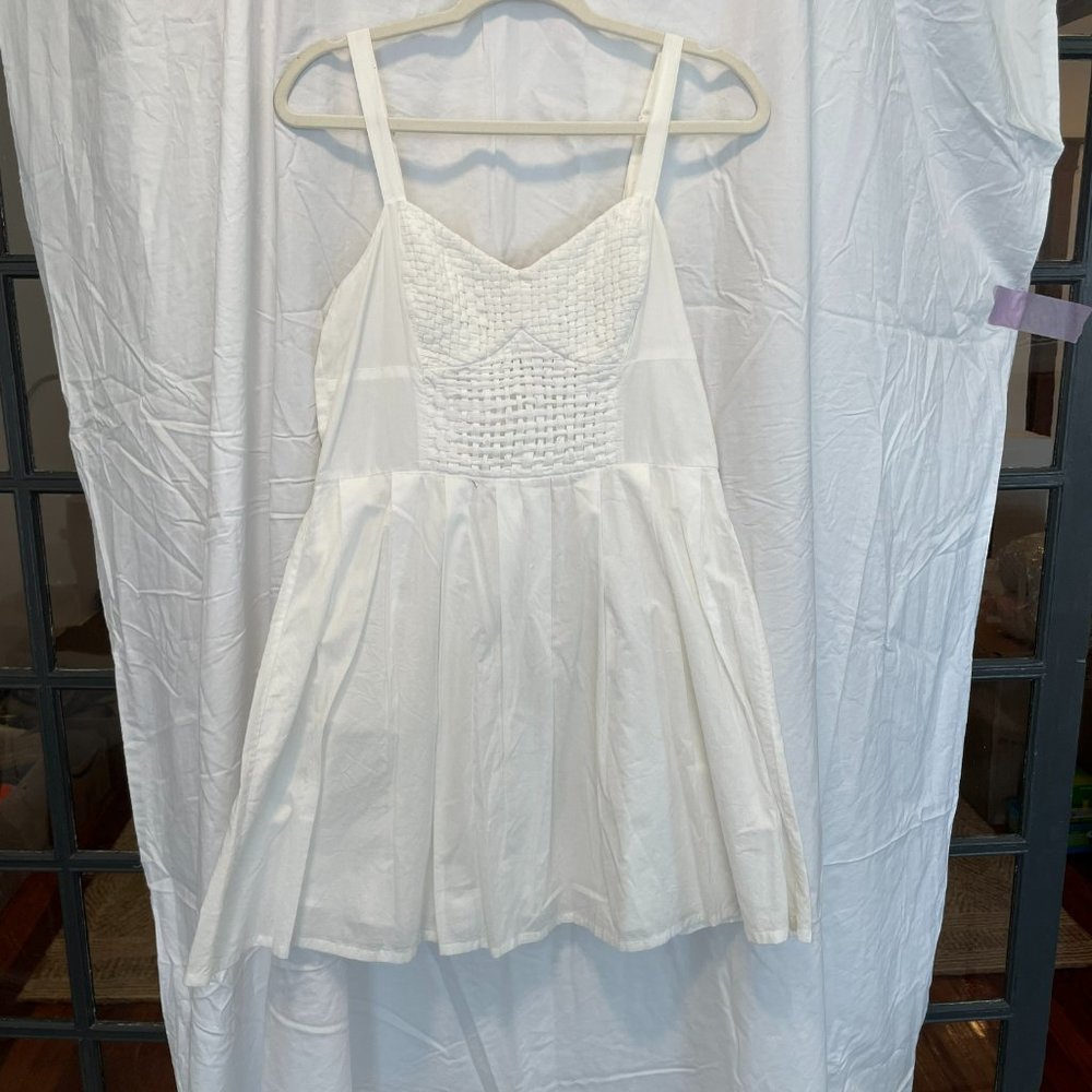 French Connection- Pleated White mini dress